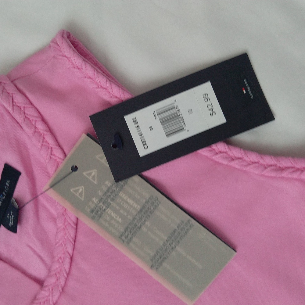 Tommy Hilfiger girl's sleeveless color block pink & orange shift party dress - Picture 11 of 12